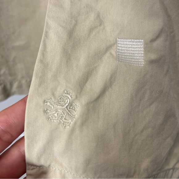 Nat Nest Men’s Tan Short Sleeve Button-Up Shirt 100% Silk  size Large - Picture 2 of 8